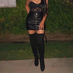 Over the knee black boots
